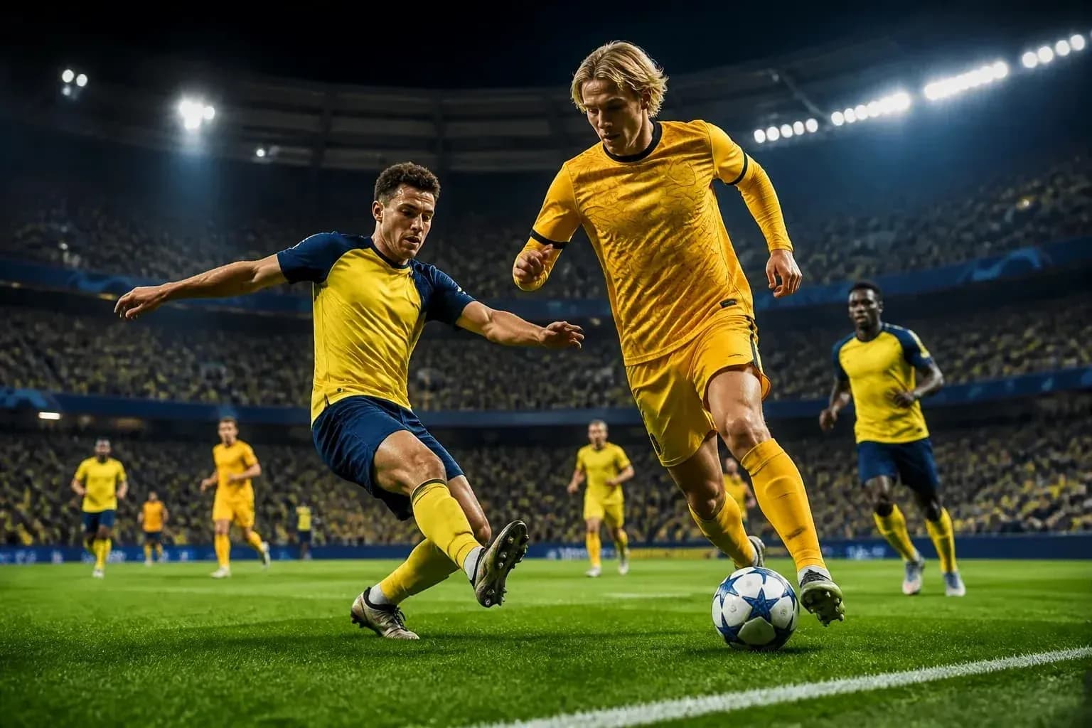 Jugador de Bodo/Glimt intenta quitar el balón Jugador de Bodo/Glimt intenta quitar el balón
