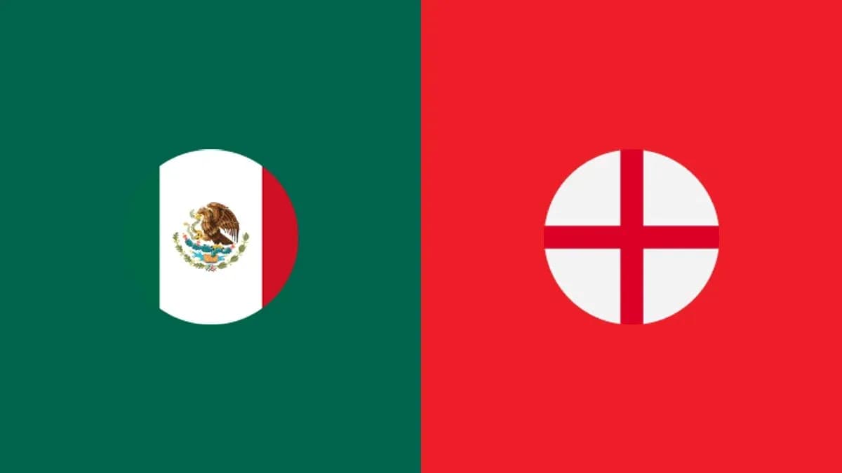 Banderas de México e Inglaterra en fondo colorido Banderas de México e Inglaterra en fondo colorido