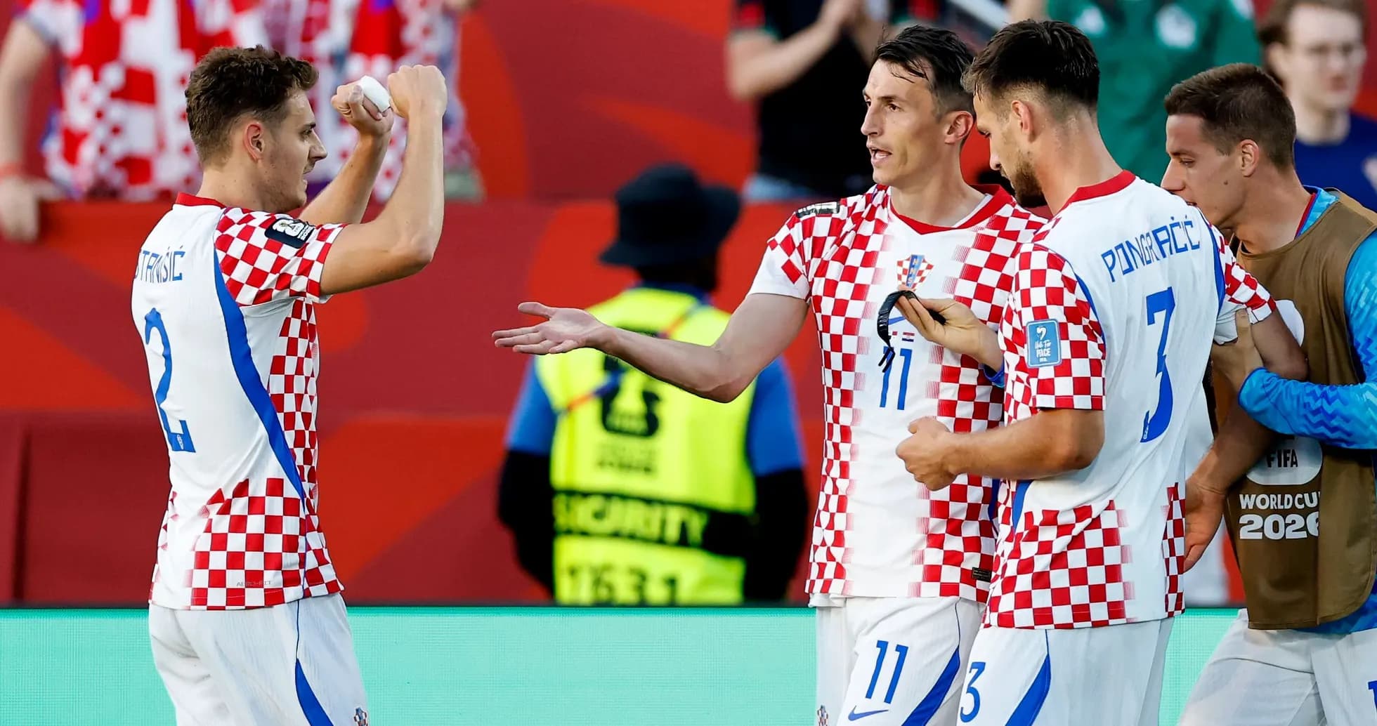 Jugadores de Croacia celebrando durante el partido Jugadores de Croacia celebrando durante el partido