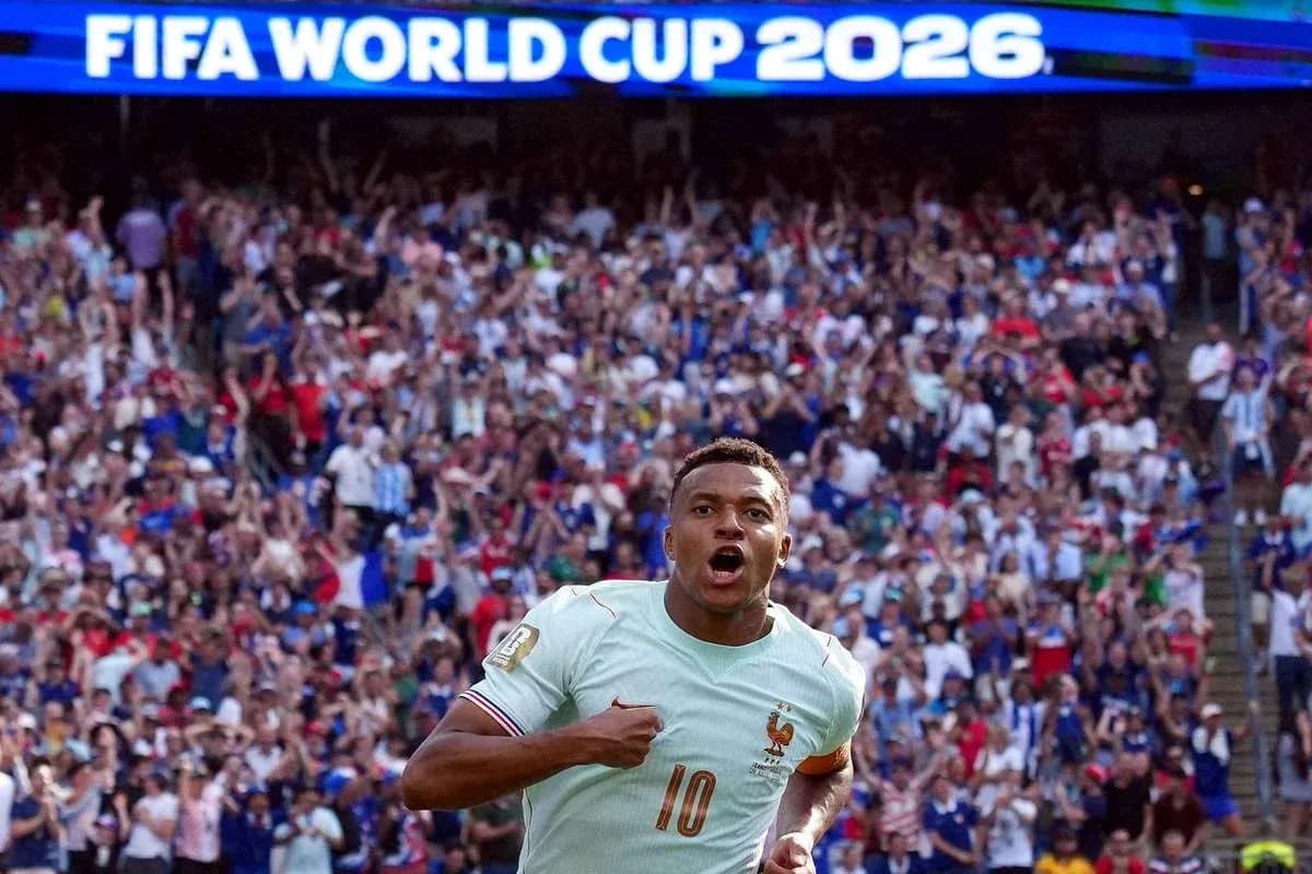Jugador de Francia celebrando en el Mundial 2026 Jugador de Francia celebrando en el Mundial 2026