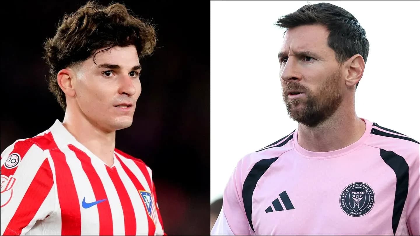 Jugadores de Atlético de Madrid y Inter Miami posando Jugadores de Atlético de Madrid y Inter Miami posando