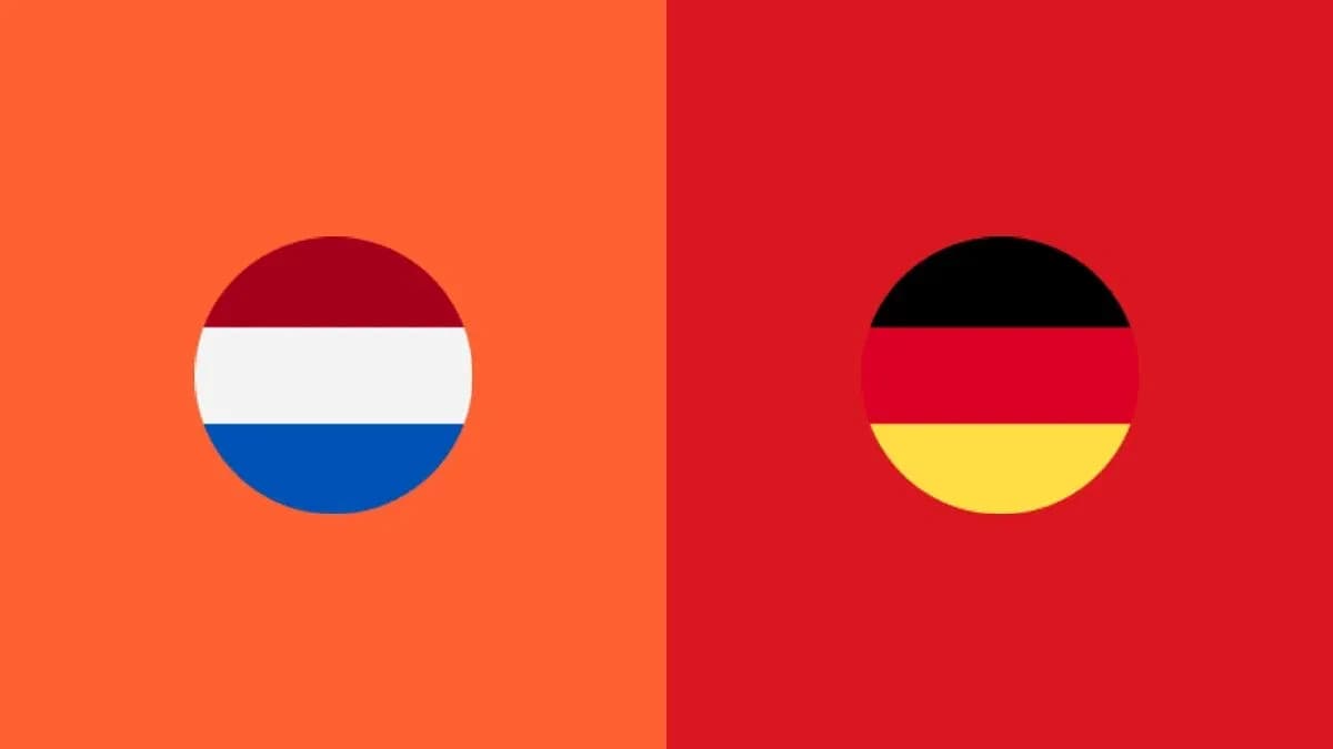 Banderas de Países Bajos y Alemania en círculos Banderas de Países Bajos y Alemania en círculos