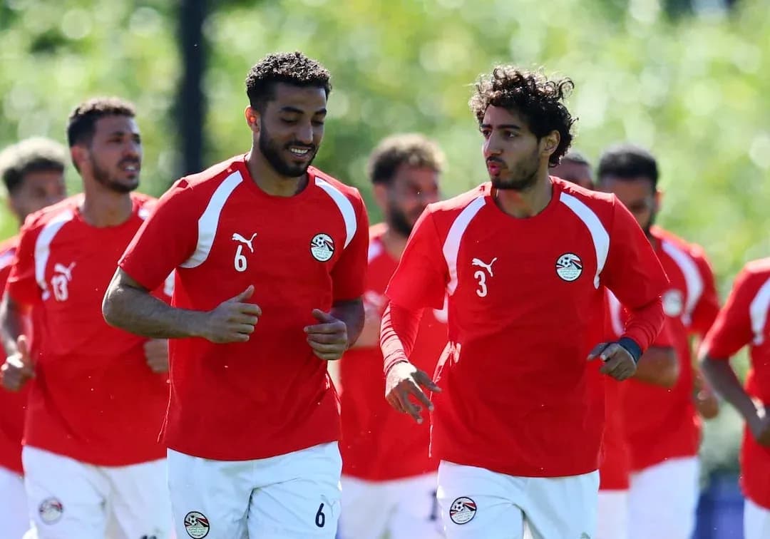 Jugadores de Egipto entrenando para el Mundial Jugadores de Egipto entrenando para el Mundial