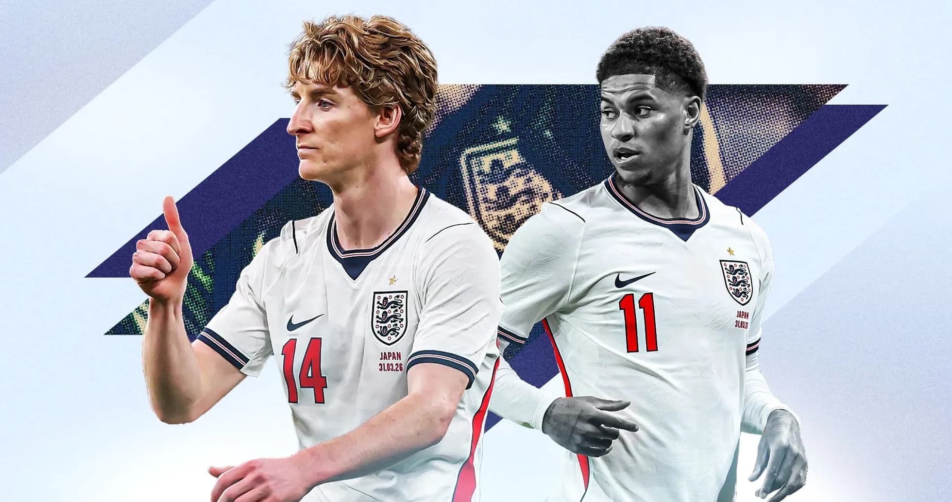 Jugadores de Inglaterra con camisetas de la selección Jugadores de Inglaterra con camisetas de la selección