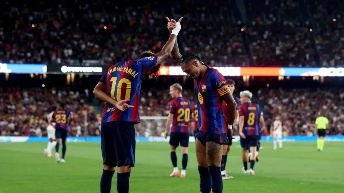 Jugadores del Barcelona celebrando un gol Jugadores del Barcelona celebrando un gol