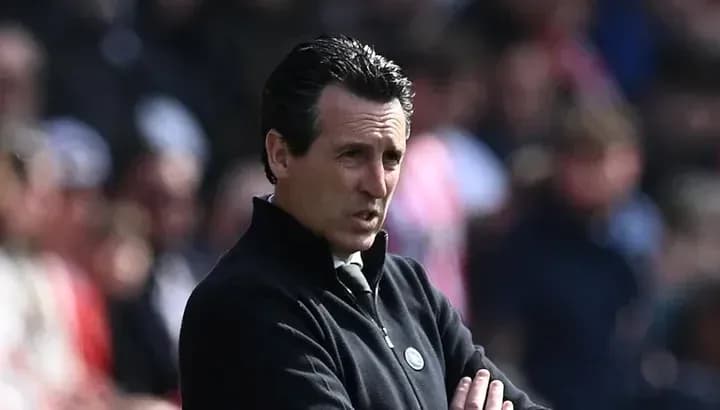 Entrenador observando el partido desde la línea lateral Entrenador observando el partido desde la línea lateral