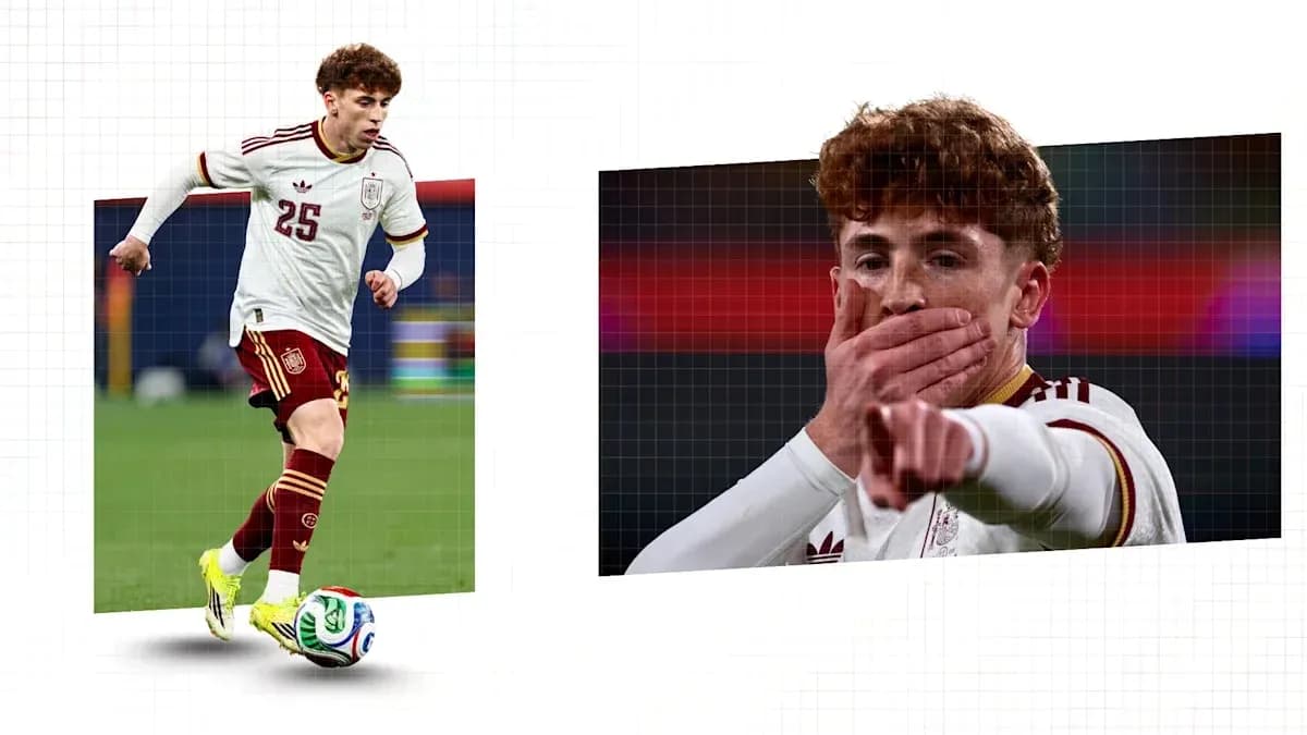 Jugador español corriendo con balón y señalando Jugador español corriendo con balón y señalando