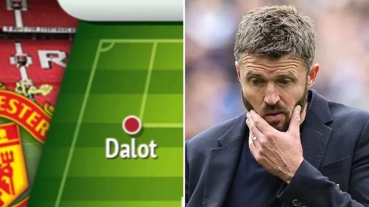 Gráfico táctico con Dalot y entrenador preocupado Gráfico táctico con Dalot y entrenador preocupado