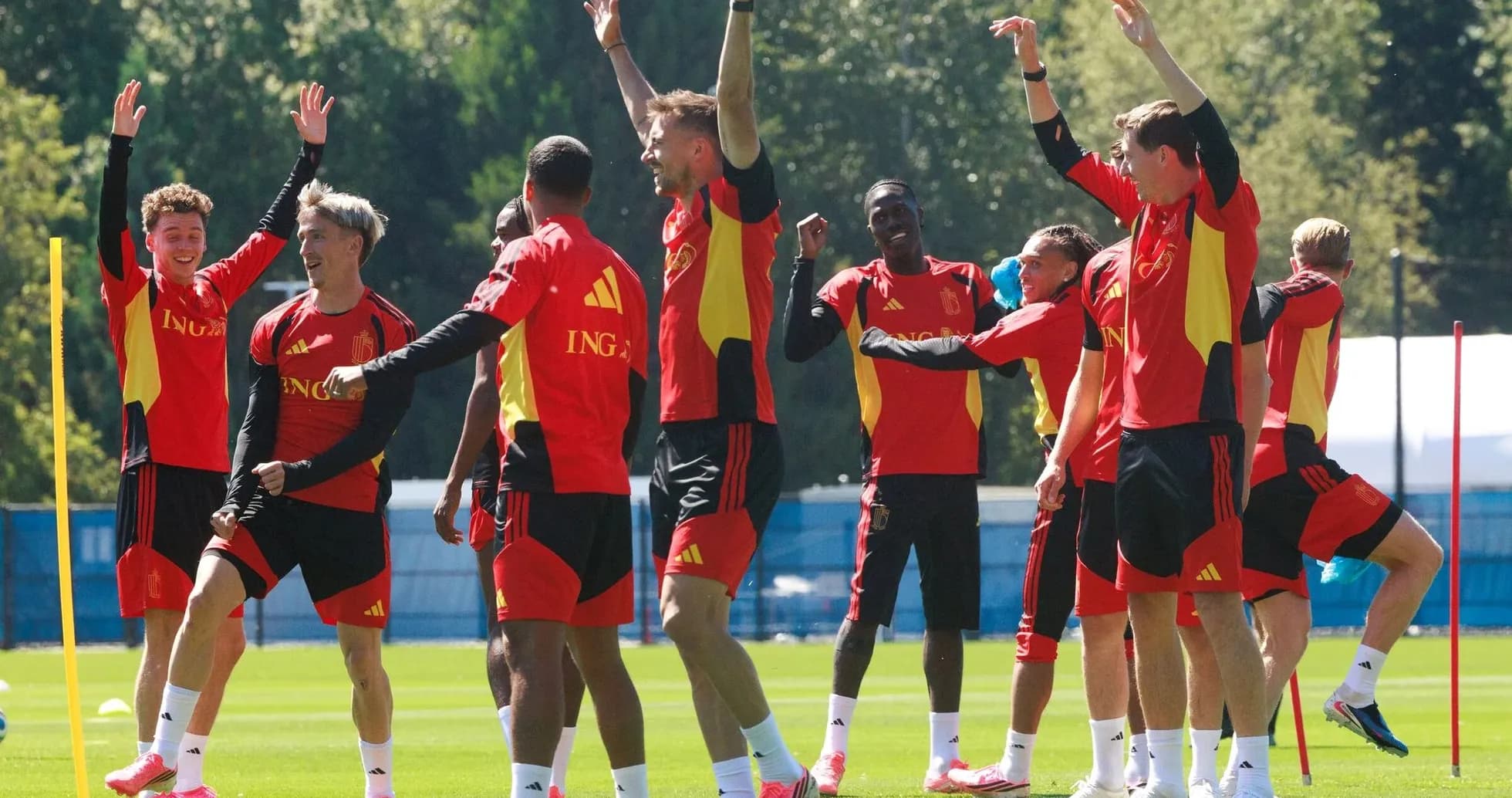 Jugadores de Bélgica entrenando para el Mundial Jugadores de Bélgica entrenando para el Mundial