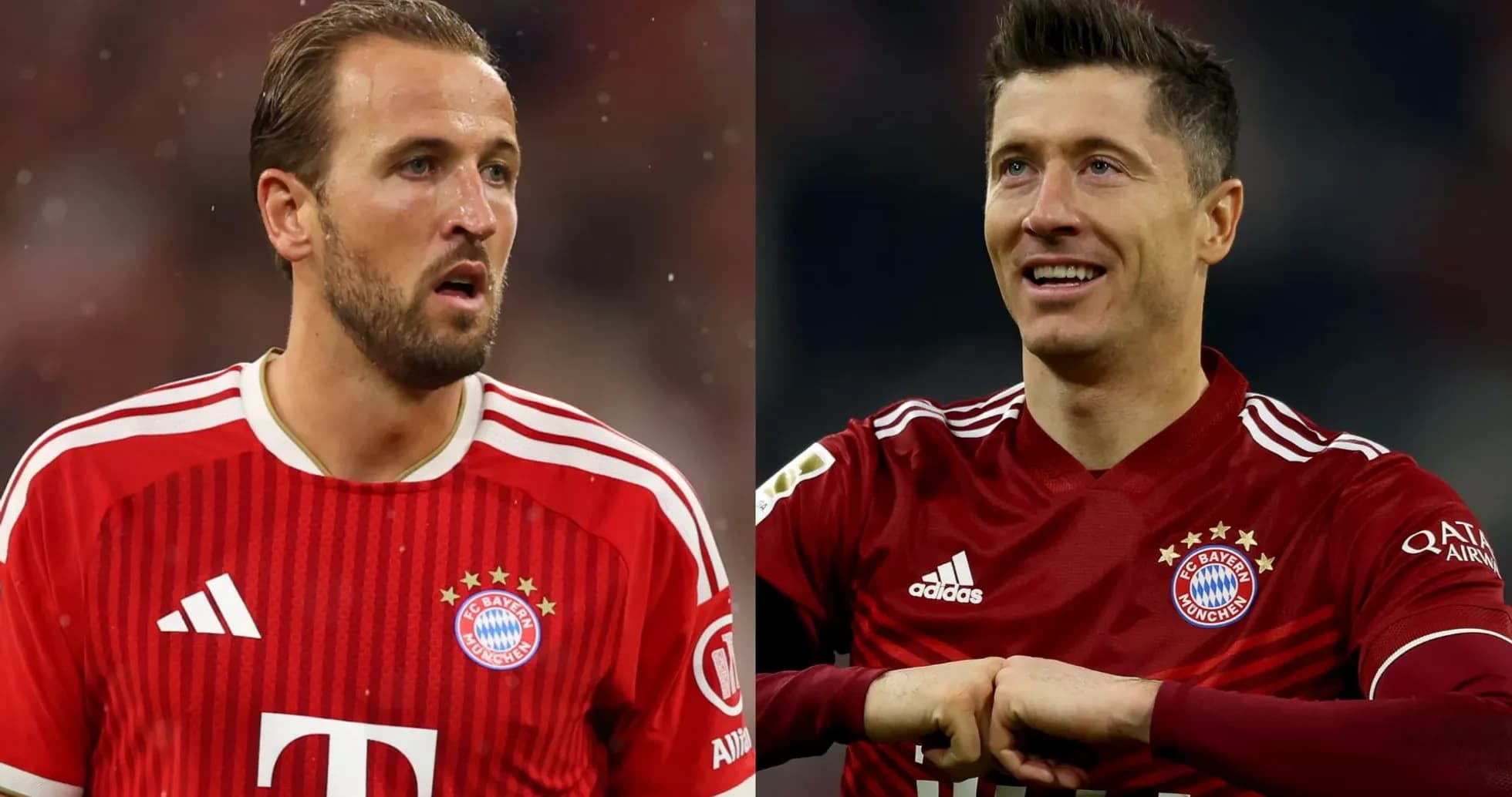 Harry Kane y Robert Lewandowski en camiseta del Bayern Harry Kane y Robert Lewandowski en camiseta del Bayern