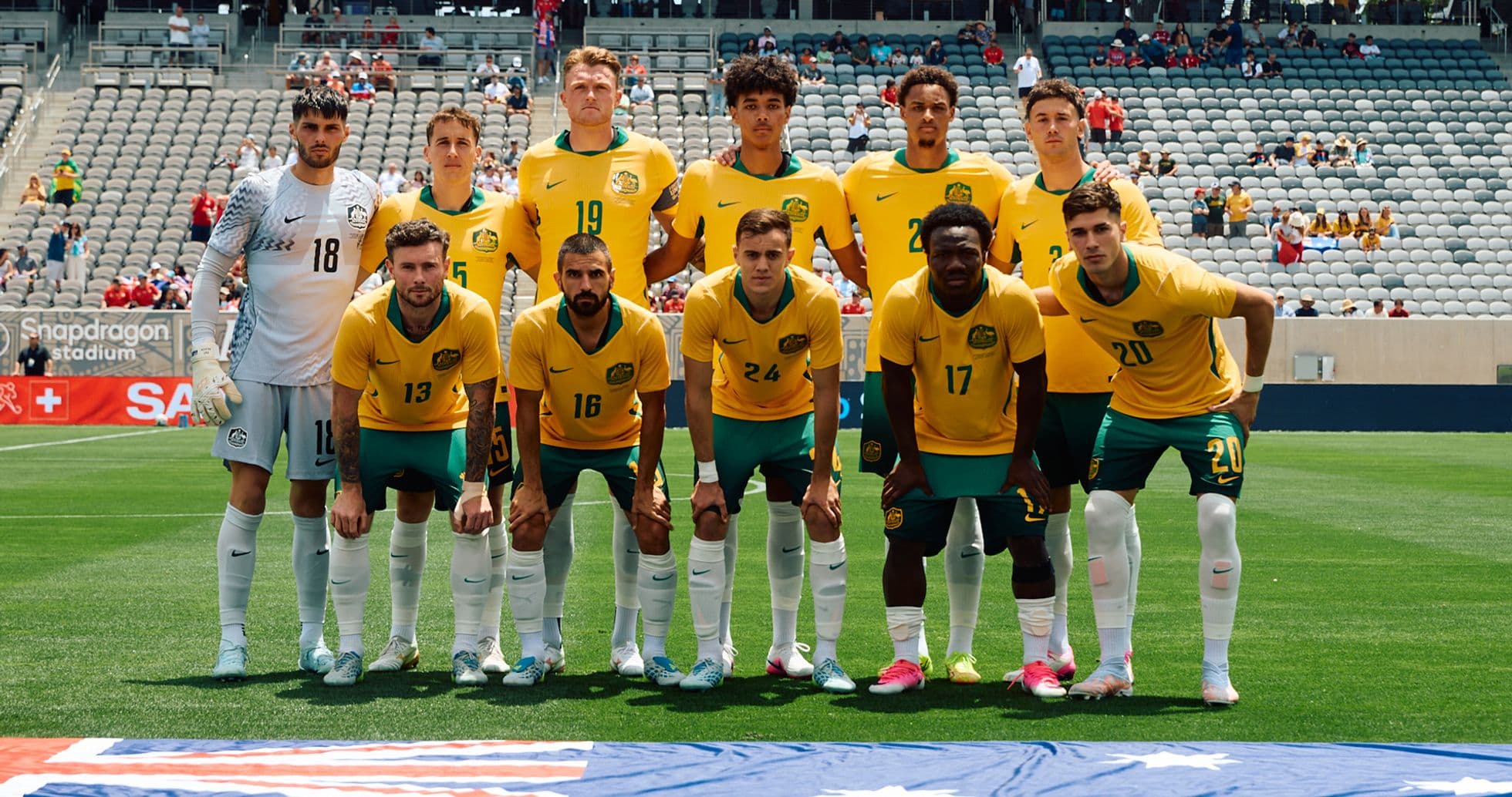 Equipo de fútbol de Australia en el estadio Equipo de fútbol de Australia en el estadio