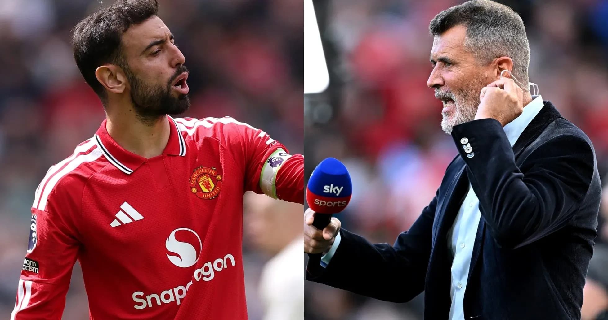 Bruno Fernandes y Roy Keane en acción Bruno Fernandes y Roy Keane en acción