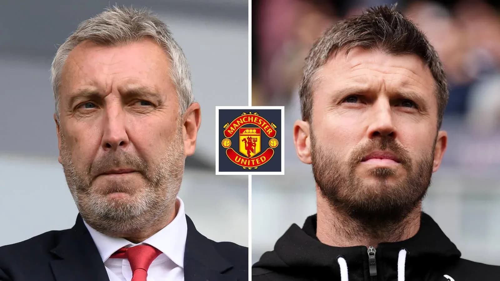 Dos entrenadores de Manchester United en retratos separados Dos entrenadores de Manchester United en retratos separados