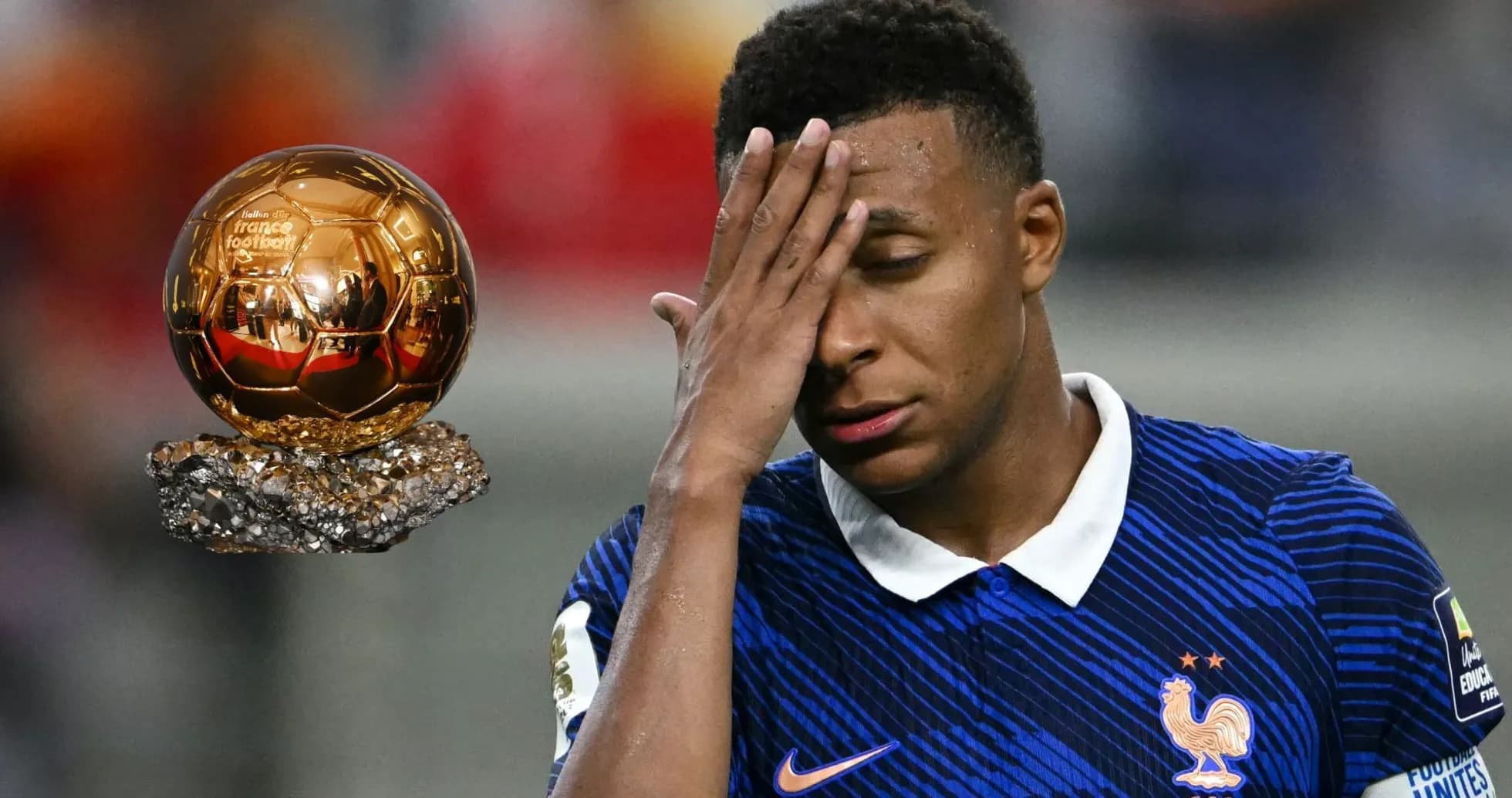 Jugador de Francia con Balón de Oro en la mano Jugador de Francia con Balón de Oro en la mano