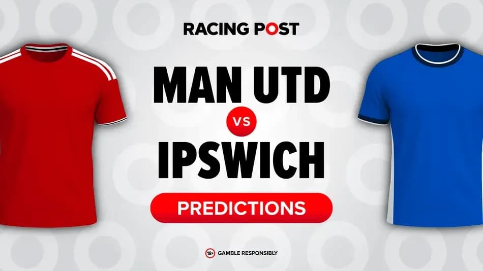 Camisetas de Man Utd e Ipswich con texto de predicciones Camisetas de Man Utd e Ipswich con texto de predicciones