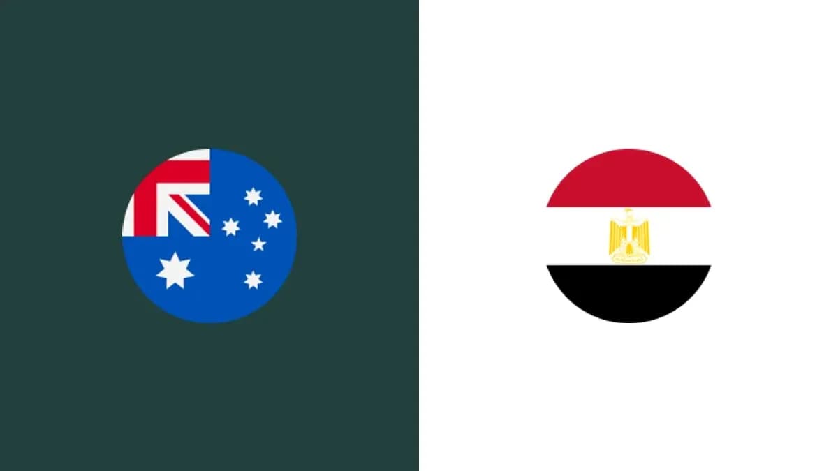 Banderas de Australia y Egipto en fondo blanco Banderas de Australia y Egipto en fondo blanco