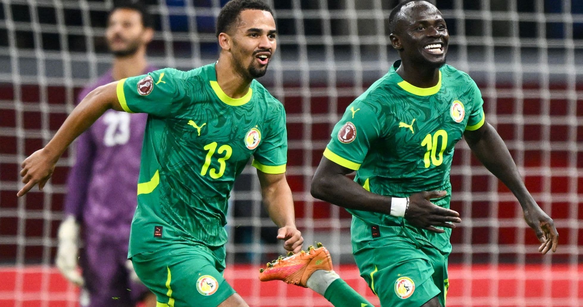 Jugadores de Senegal celebrando un gol en el partido Jugadores de Senegal celebrando un gol en el partido