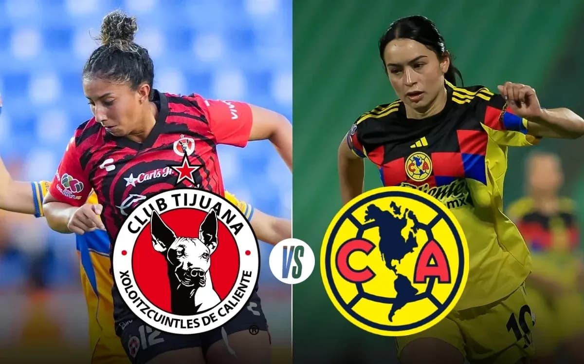 Jugadoras de Club Tijuana y Club América en acción Jugadoras de Club Tijuana y Club América en acción
