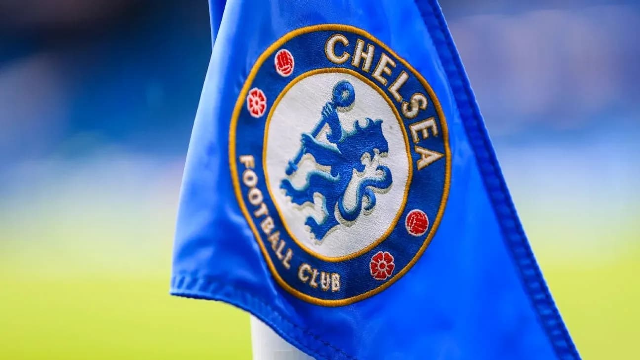 Bandera de esquina con el escudo del Chelsea FC Bandera de esquina con el escudo del Chelsea FC